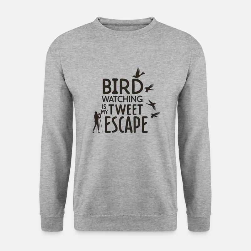 Slogan für Vogelbeobachter - Unisex Pullover - Weißgrau meliert
