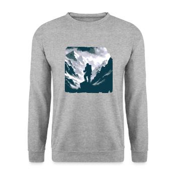 Tyrolean mountain nature - Unisex Sweatshirt - salt & pepper - Front - Alina (178cm) & Michal (187cm)