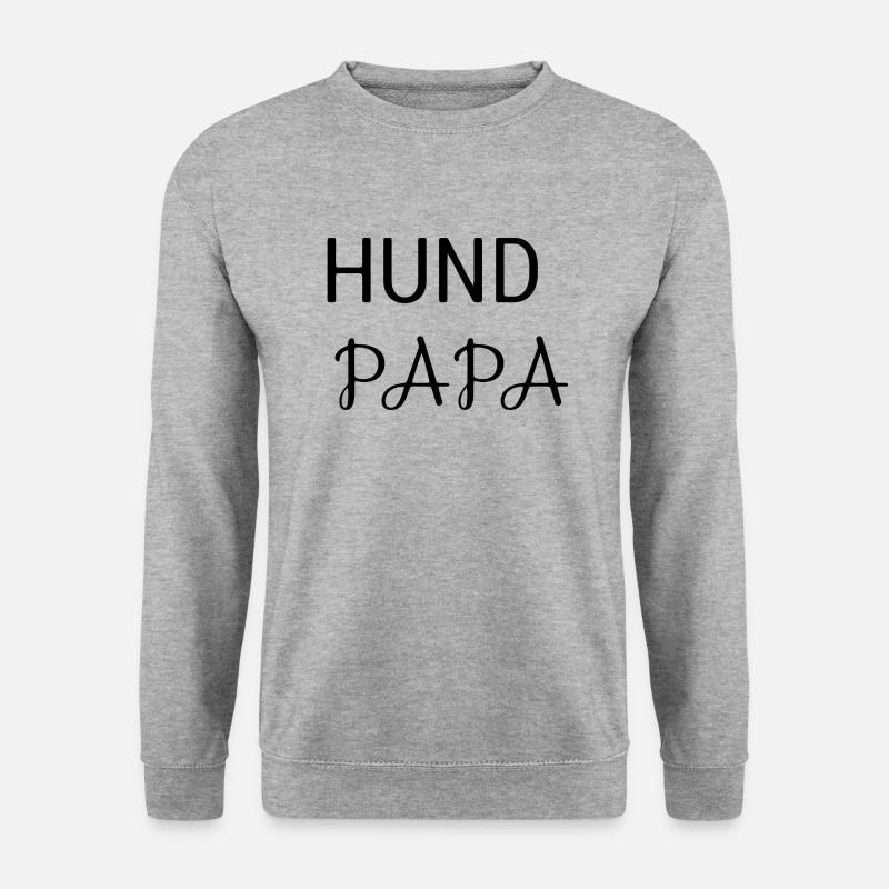Hunde Papa - Unisex Pullover - Weißgrau meliert