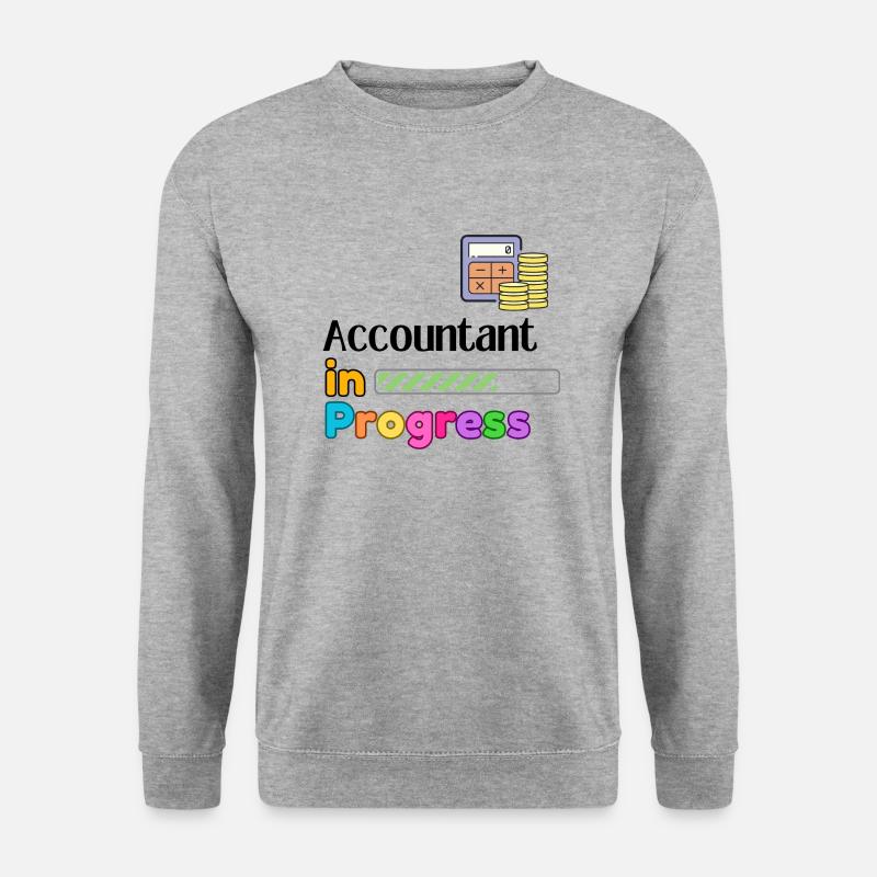 Accountant in progress Bester Buchhalter-Student - Unisex Pullover - Weißgrau meliert