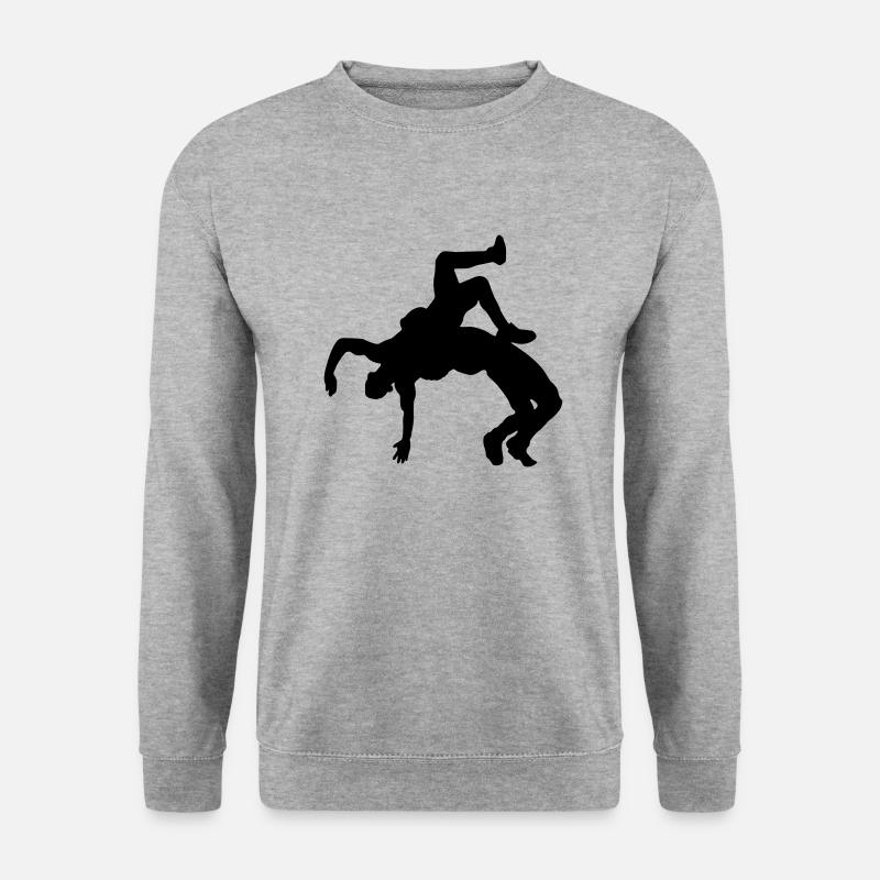 ringen silhouette - Unisex Pullover - Weißgrau meliert