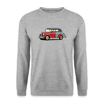 Altes Auto - Unisex Pullover - Weißgrau meliert - Vorne - Alina (178cm) & Michal (187cm)