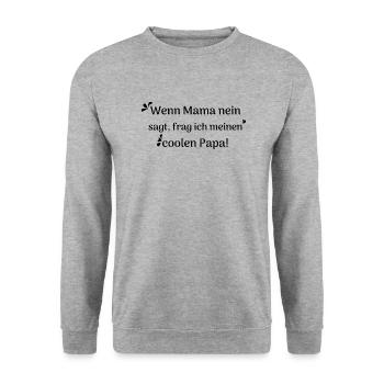 lustige sprüche cooler papa - Unisex Pullover - Weißgrau meliert - Vorne - Alina (178cm) & Michal (187cm)