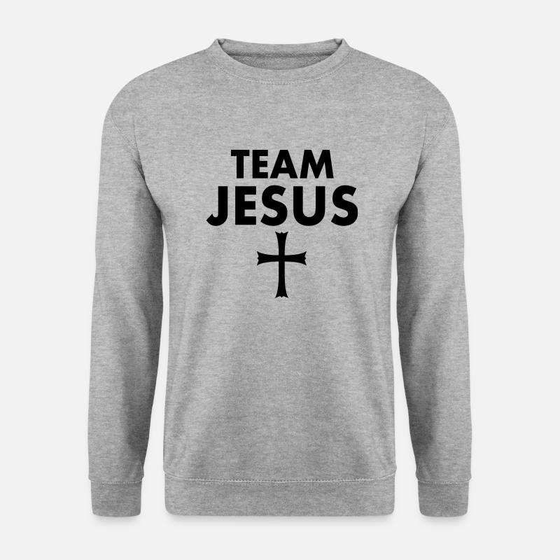 Team jesus - Unisex Pullover - Weißgrau meliert