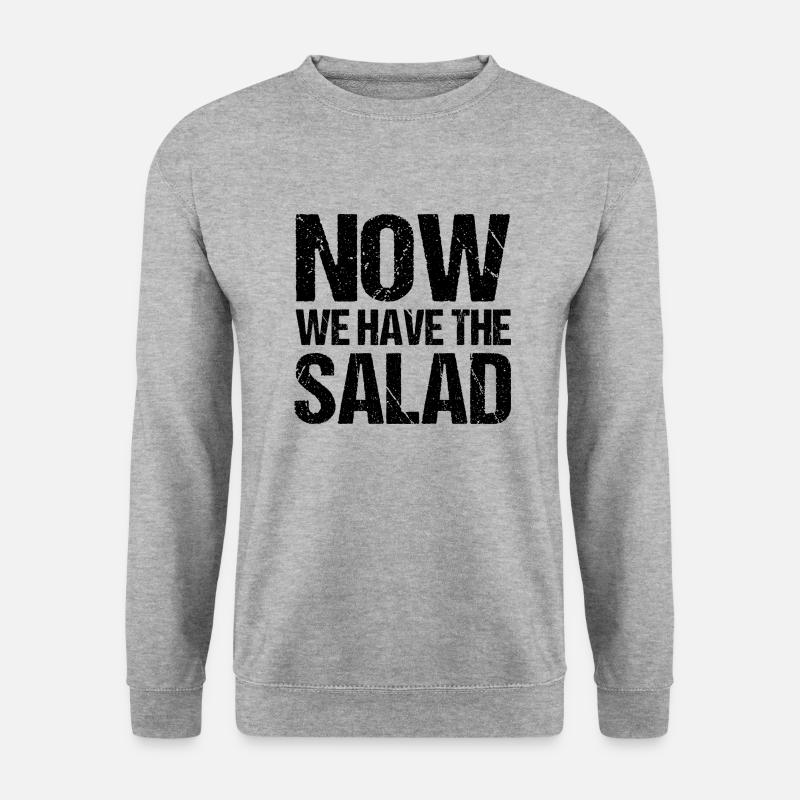 NOW WE HAVE THE SALAD - Unisex Pullover - Weißgrau meliert
