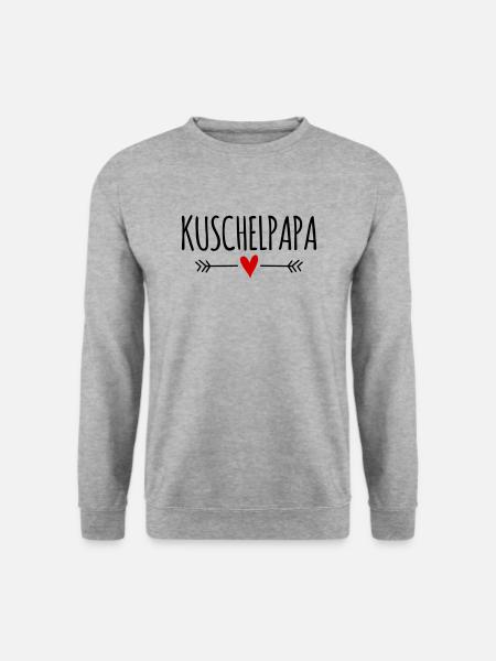 Bester liebster Papa kuscheln Teddybär Kuschelbär - Unisex Pullover - Weißgrau meliert