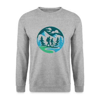 Errer - Sweat-shirt Unisexe - gris chiné - Devant - Alina (178cm) & Michal (187cm)