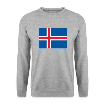 Iceland flag / Drapeau Islande - Sweat-shirt Unisexe - gris chiné - Devant - Alina (178cm) & Michal (187cm)
