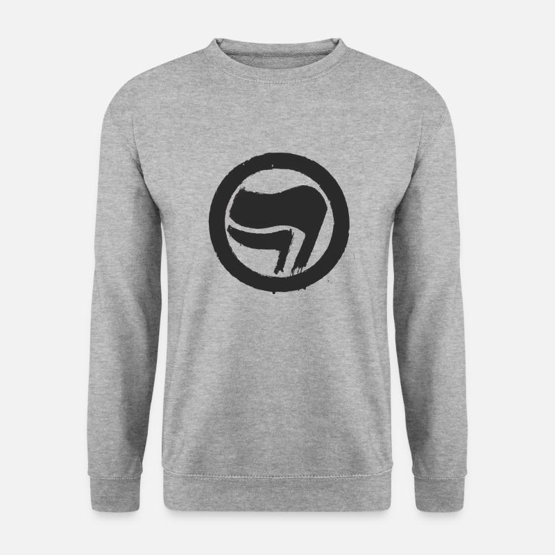 Kunst Protest Antifa - Unisex Pullover - Weißgrau meliert