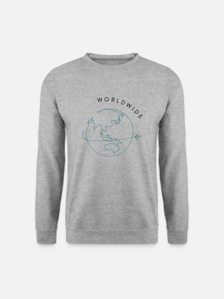 Weltweit reisen - Unisex Pullover - Weißgrau meliert
