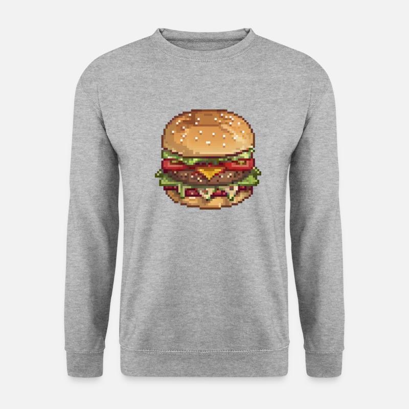 Burger in Byte-Größe - Unisex Pullover - Weißgrau meliert