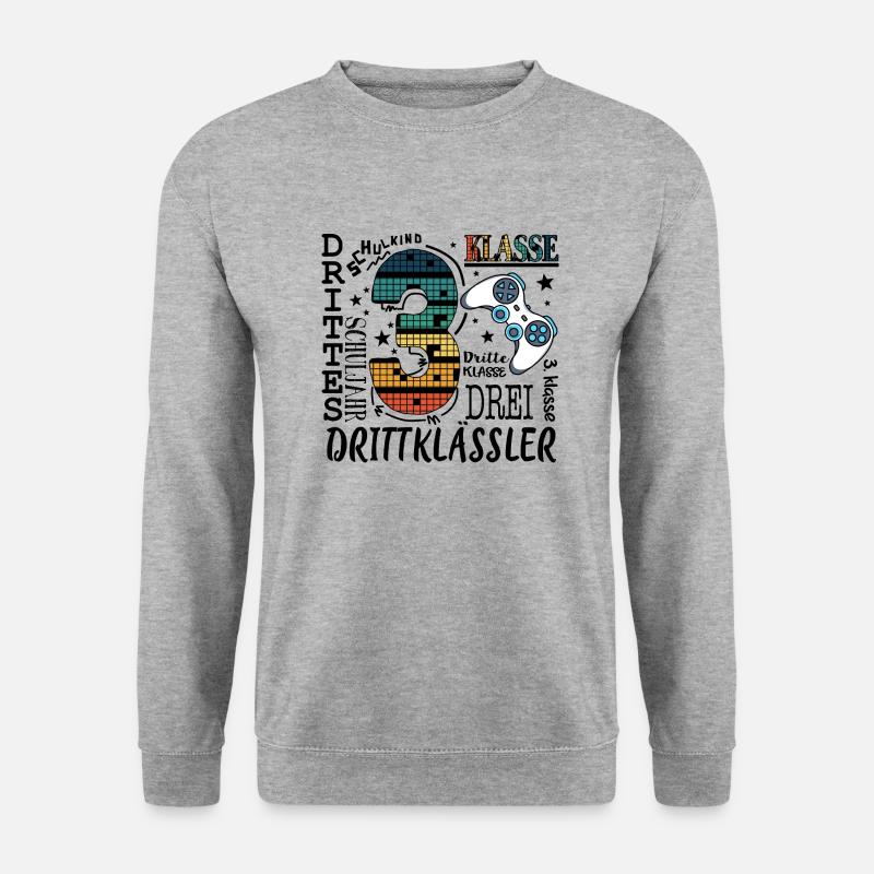 3. Klasse Gaming - Unisex Pullover - Weißgrau meliert