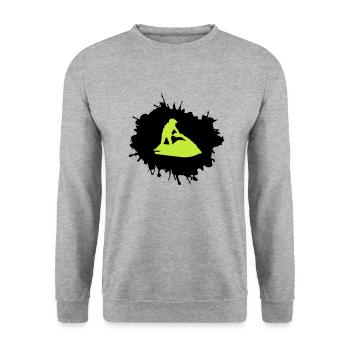 jet ski klecks - Unisex Pullover - Weißgrau meliert - Vorne - Alina (178cm) & Michal (187cm)