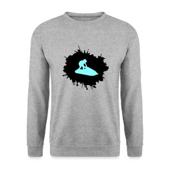 jet ski klecks - Unisex Pullover - Weißgrau meliert - Vorne - Alina (178cm) & Michal (187cm)