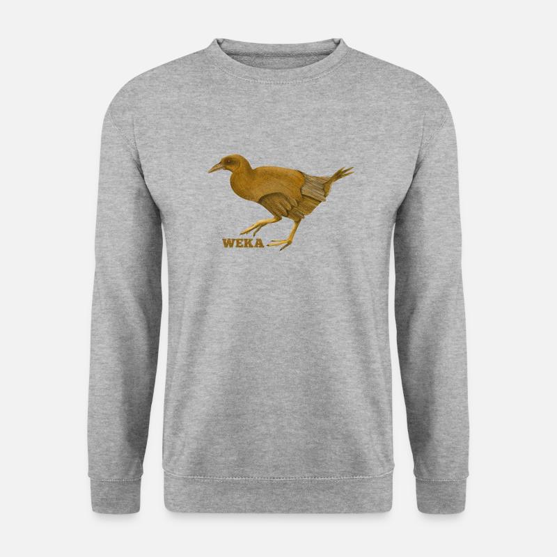 Weka Neuseeländischer Vogel - Unisex Pullover - Weißgrau meliert