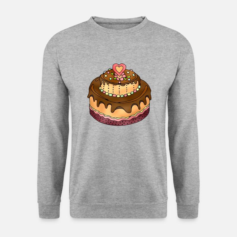 Kuchen - Unisex Pullover - Weißgrau meliert