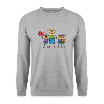 Cacahuète Papa Père Enfants Parent célibataire - Sweat-shirt Unisexe - gris chiné - Devant - Alina (178cm) & Michal (187cm)