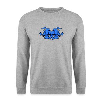 shark hai bodybuilding 2 - Unisex Pullover - Weißgrau meliert - Vorne - Alina (178cm) & Michal (187cm)