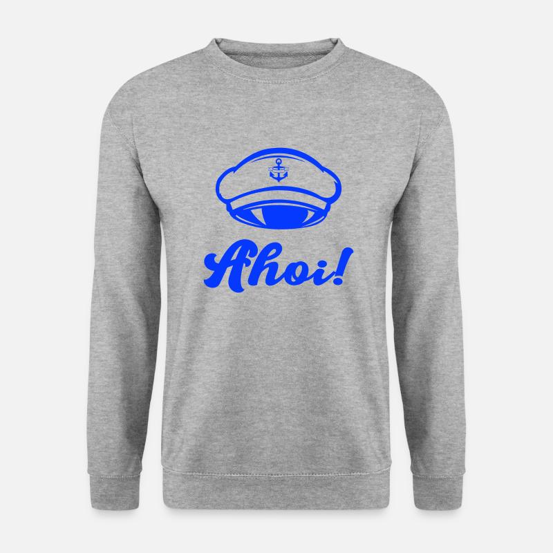 captain mütze ahoi - Unisex Pullover - Weißgrau meliert