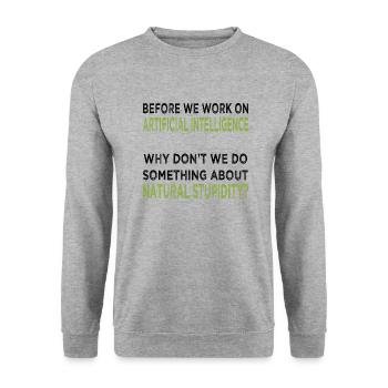 Artificial Intelligence - Unisex Sweatshirt - salt & pepper - Front - Alina (178cm) & Michal (187cm)