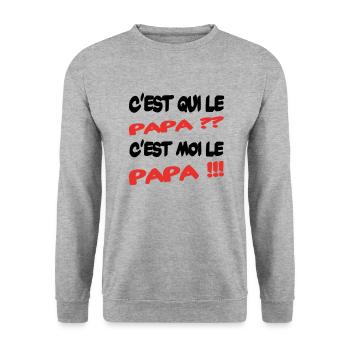 Who's the dad - Unisex Sweatshirt - salt & pepper - Front - Alina (178cm) & Michal (187cm)