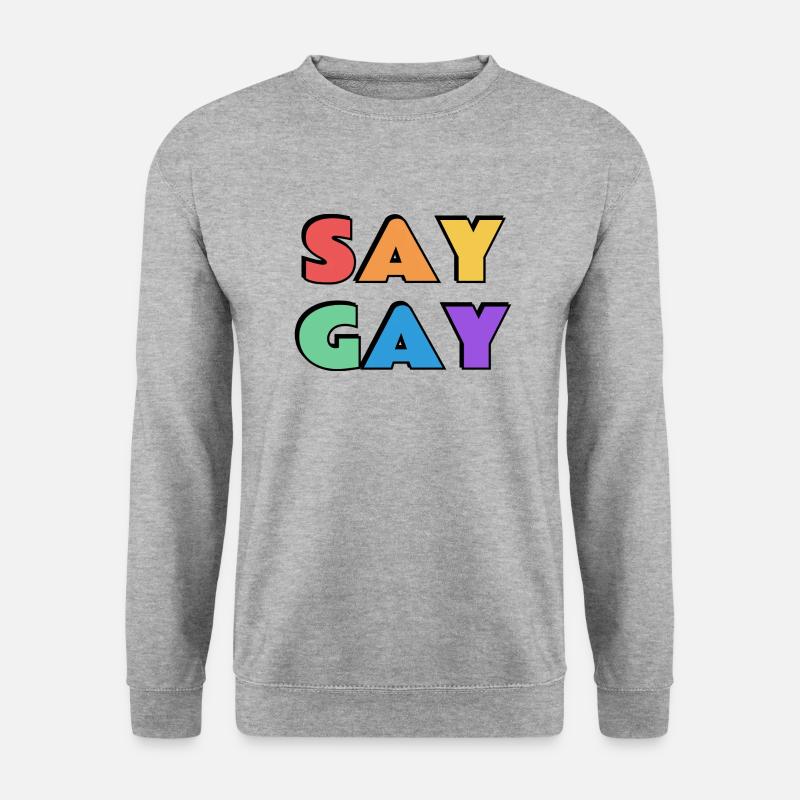 SAG GAY - Unisex Pullover - Weißgrau meliert