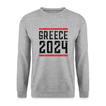 Greece 2024 - Unisex Pullover - Weißgrau meliert - Vorne - Alina (178cm) & Michal (187cm)