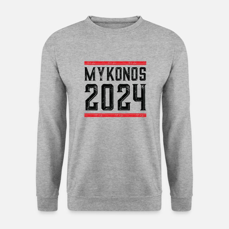 Mykonos 2024 - Unisex Pullover - Weißgrau meliert