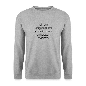 Typisch-Gamer - Unisex Pullover - Weißgrau meliert - Vorne - Alina (178cm) & Michal (187cm)