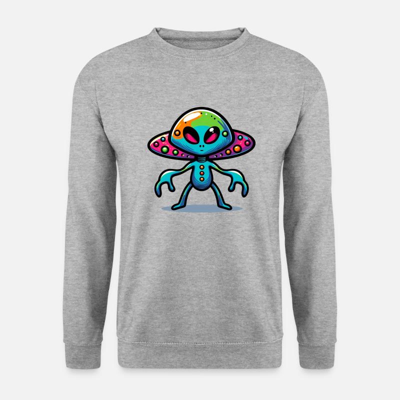 Alien Encounter - Unisex Pullover - Weißgrau meliert
