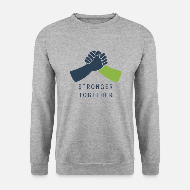 GEMEINSAM STÄRKER - Unisex Pullover - Weißgrau meliert