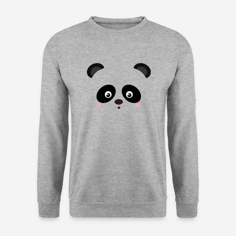 Süßer Panda - Unisex Pullover - Weißgrau meliert