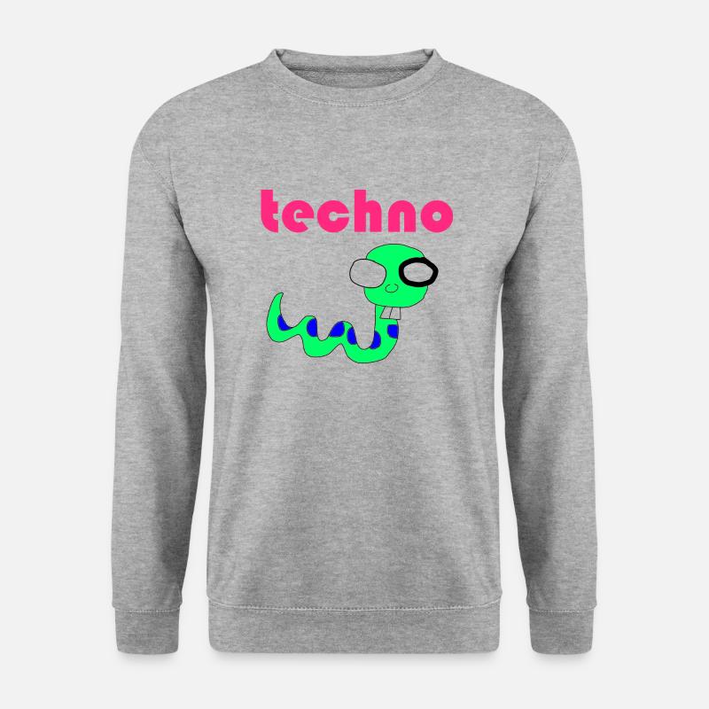 techno wurm - Unisex Pullover - Weißgrau meliert