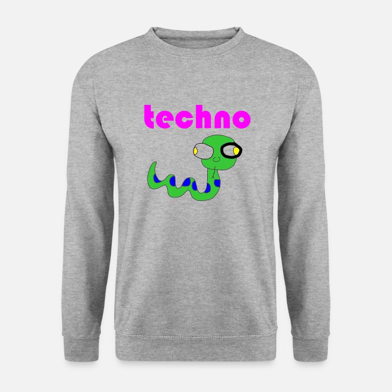techno schlange - Unisex Pullover - Weißgrau meliert