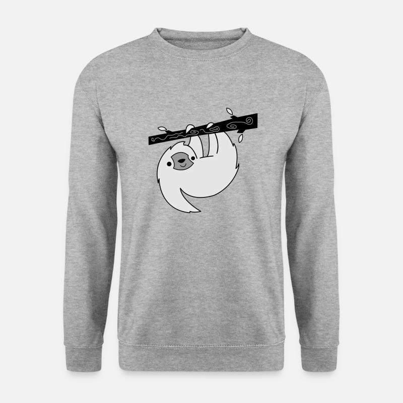 faultier 002 - Unisex Pullover - Weißgrau meliert