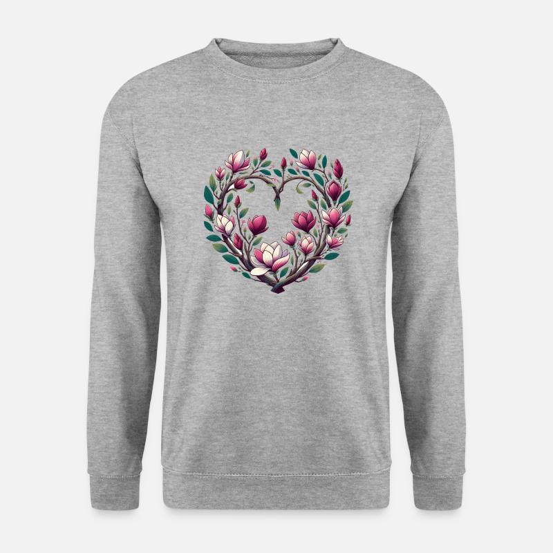 Magnolien - Unisex Pullover - Weißgrau meliert