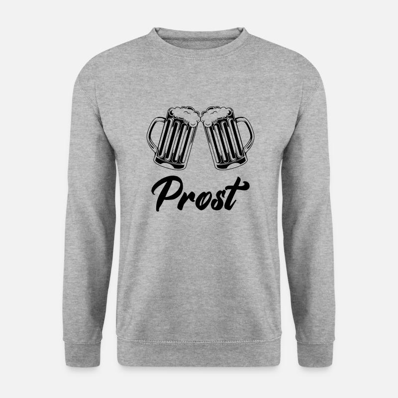 bier prost - Unisex Pullover - Weißgrau meliert