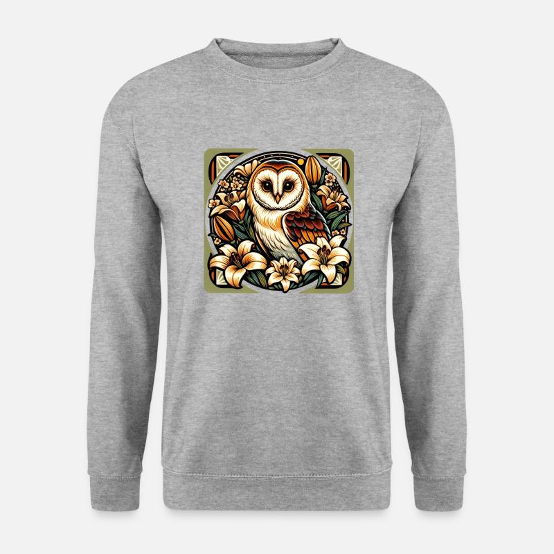 Schleiereule - Unisex Pullover - Weißgrau meliert