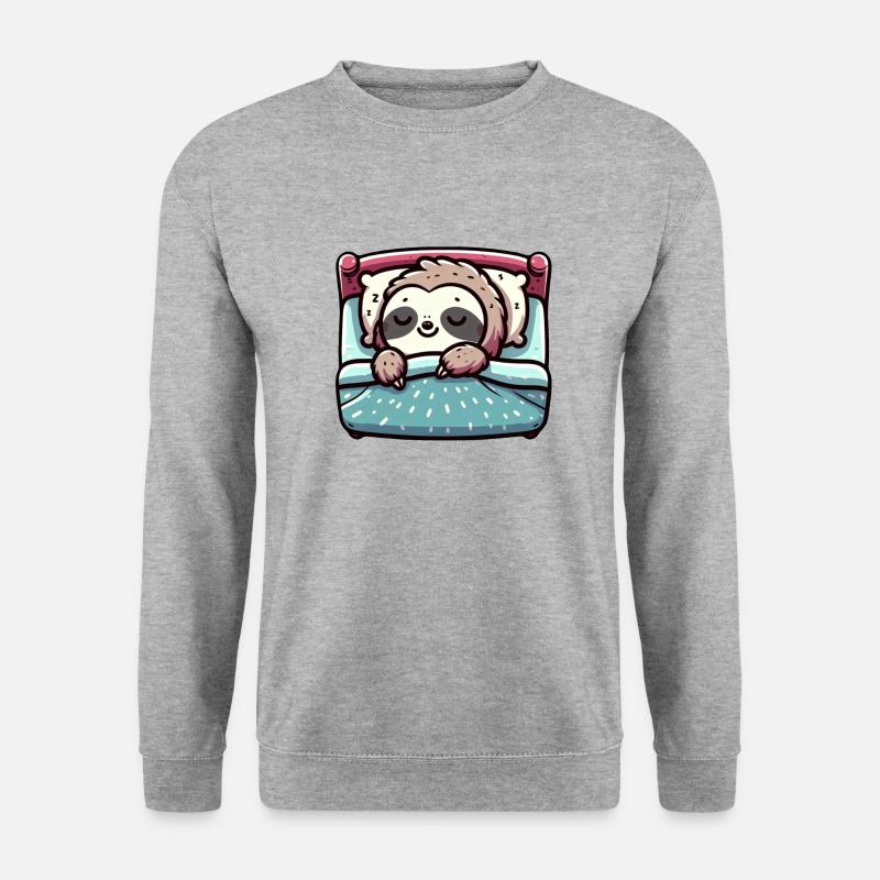 Sleeping Sloth - Friedlicher Charme - Unisex Pullover - Weißgrau meliert