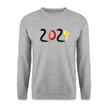 2024 - Unisex Pullover - Weißgrau meliert - Vorne - Alina (178cm) & Michal (187cm)