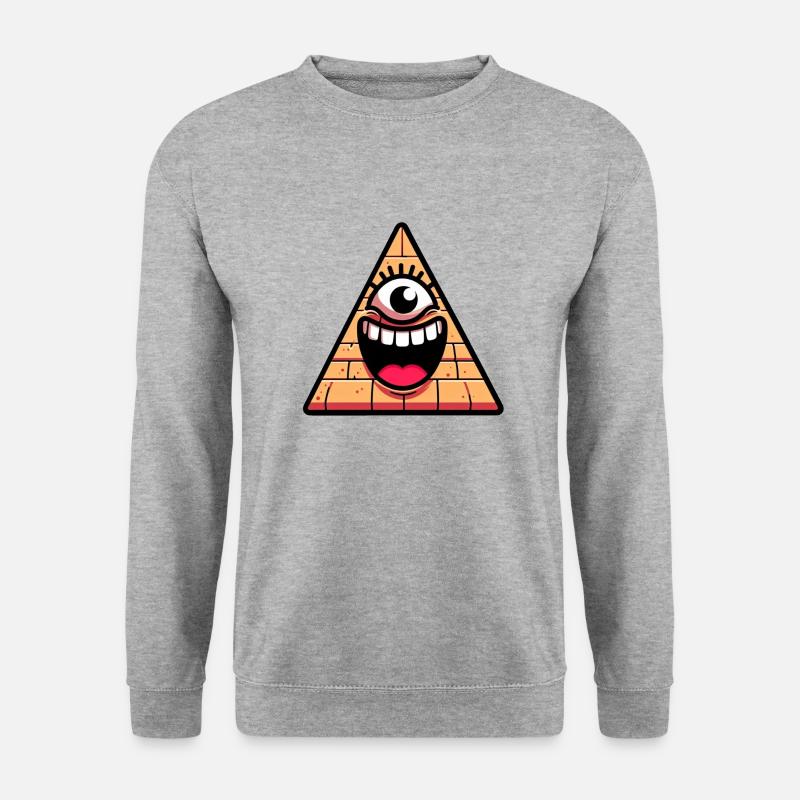 Terrakotta-Pyramidenauge - Unisex Pullover - Weißgrau meliert
