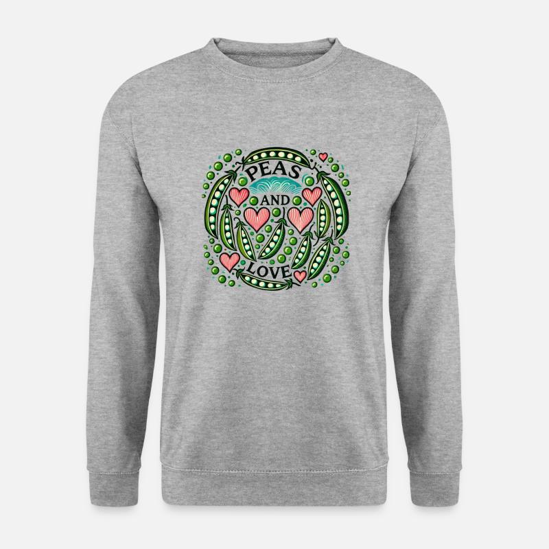 Erbsen und Liebe - Unisex Pullover - Weißgrau meliert