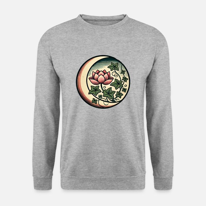 Lotusblüte - Unisex Pullover - Weißgrau meliert