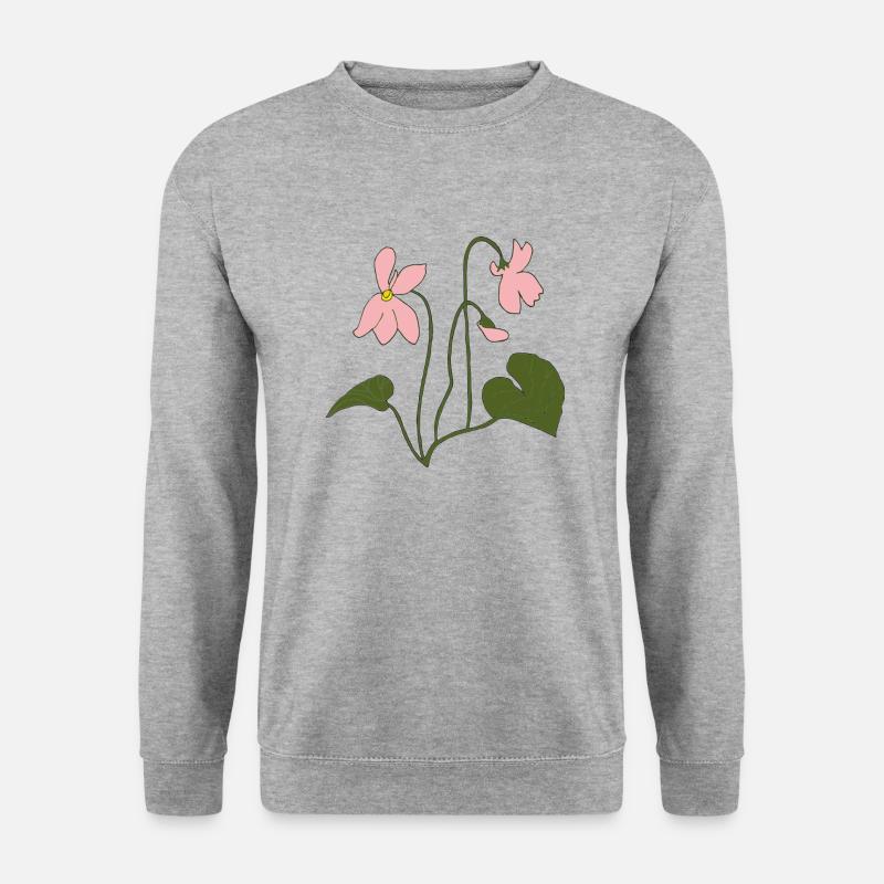 veilchen rosa - Unisex Pullover - Weißgrau meliert