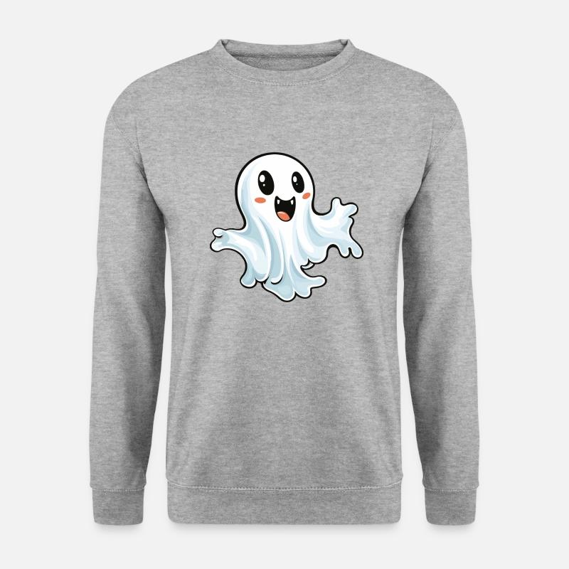 Ghost Halloween - Unisex Pullover - Weißgrau meliert