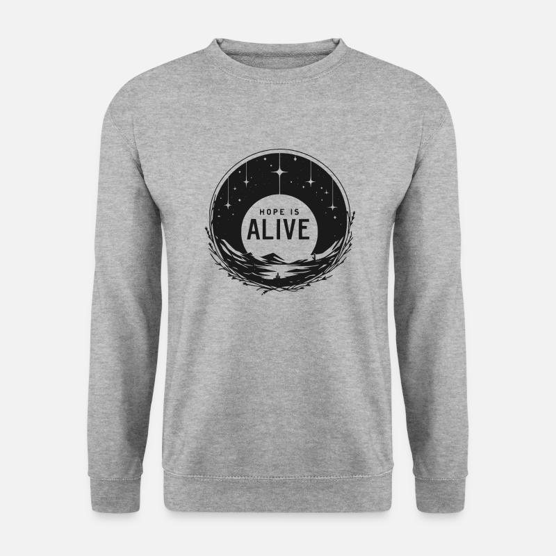 Die Hoffnung lebt - Unisex Pullover - Weißgrau meliert