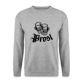 bier prost - Unisex Pullover - Weißgrau meliert - Vorne - Alina (178cm) & Michal (187cm)