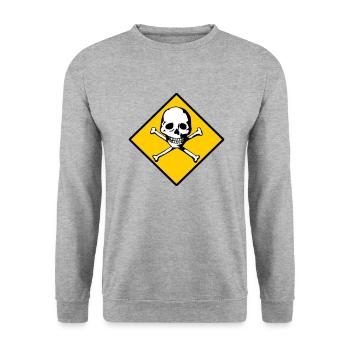 Crâne et os - Sweat-shirt Unisexe - gris chiné - Devant - Alina (178cm) & Michal (187cm)