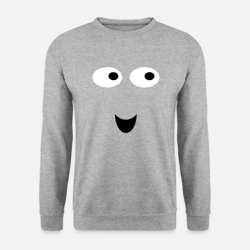 face - Unisex Pullover - Weißgrau meliert