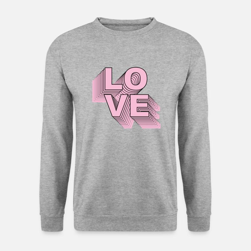 LIEBE - Unisex Pullover - Weißgrau meliert